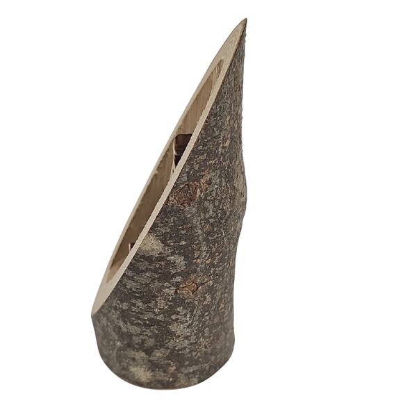 Miniature Rustic Wooden Nativity Scene Carved Out of Small Tree Branch 4.5x2.25" - Picture 2 of 5